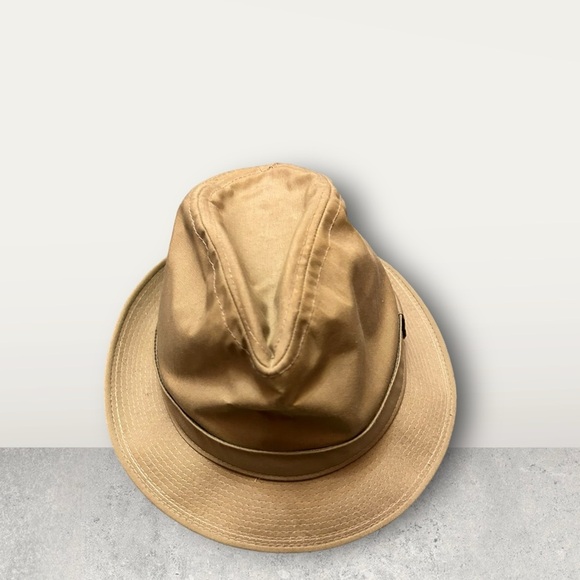 London Fog Vintage Fitted Size 7 British Tan  Fedora Cap Hat - Picture 1 of 11